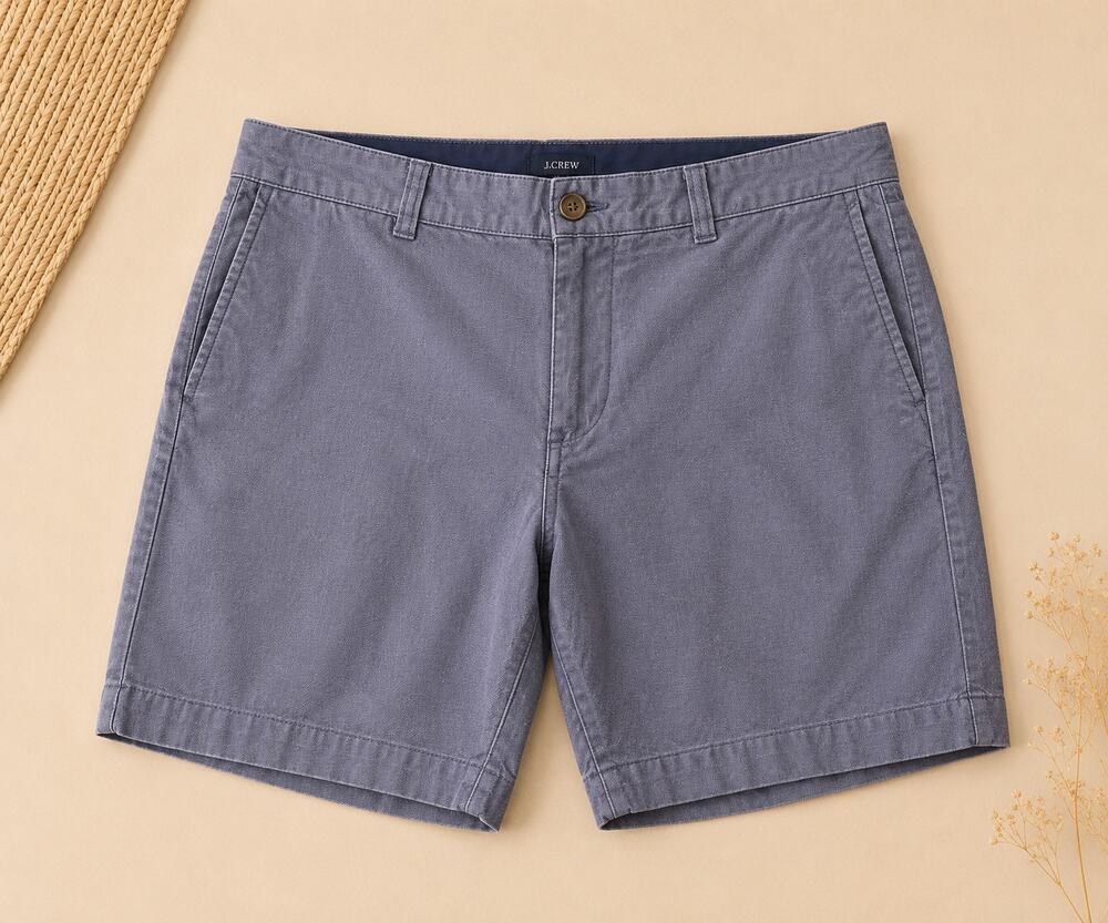 J. Crew Men's Gramercy Oxford Shorts Chambray Blue 100% Cotton Size 34